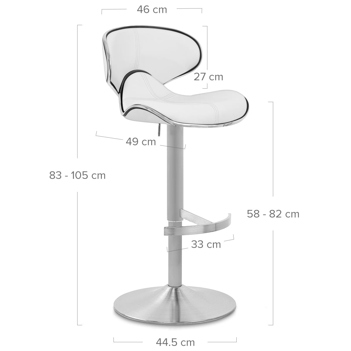 Taburete Auténtico Cuero Satinado - Felix Deluxe Blanco