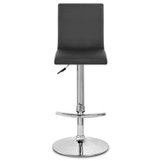Taburete Polipiel Cromo - Deluxe High Back Negro