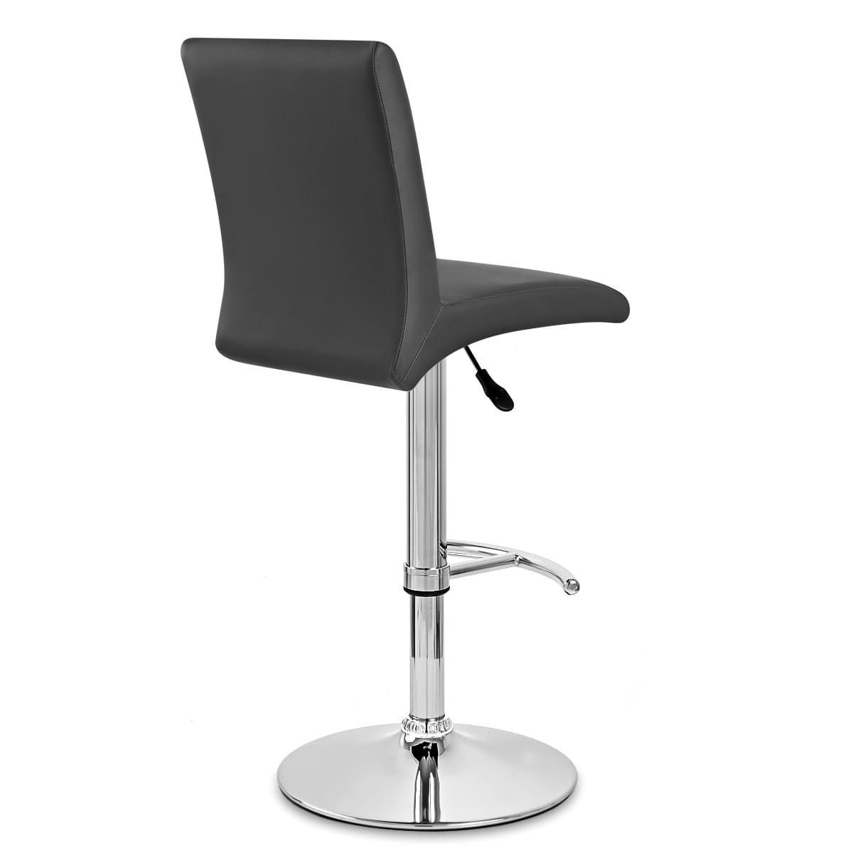 Taburete Polipiel Cromo - Deluxe High Back Negro