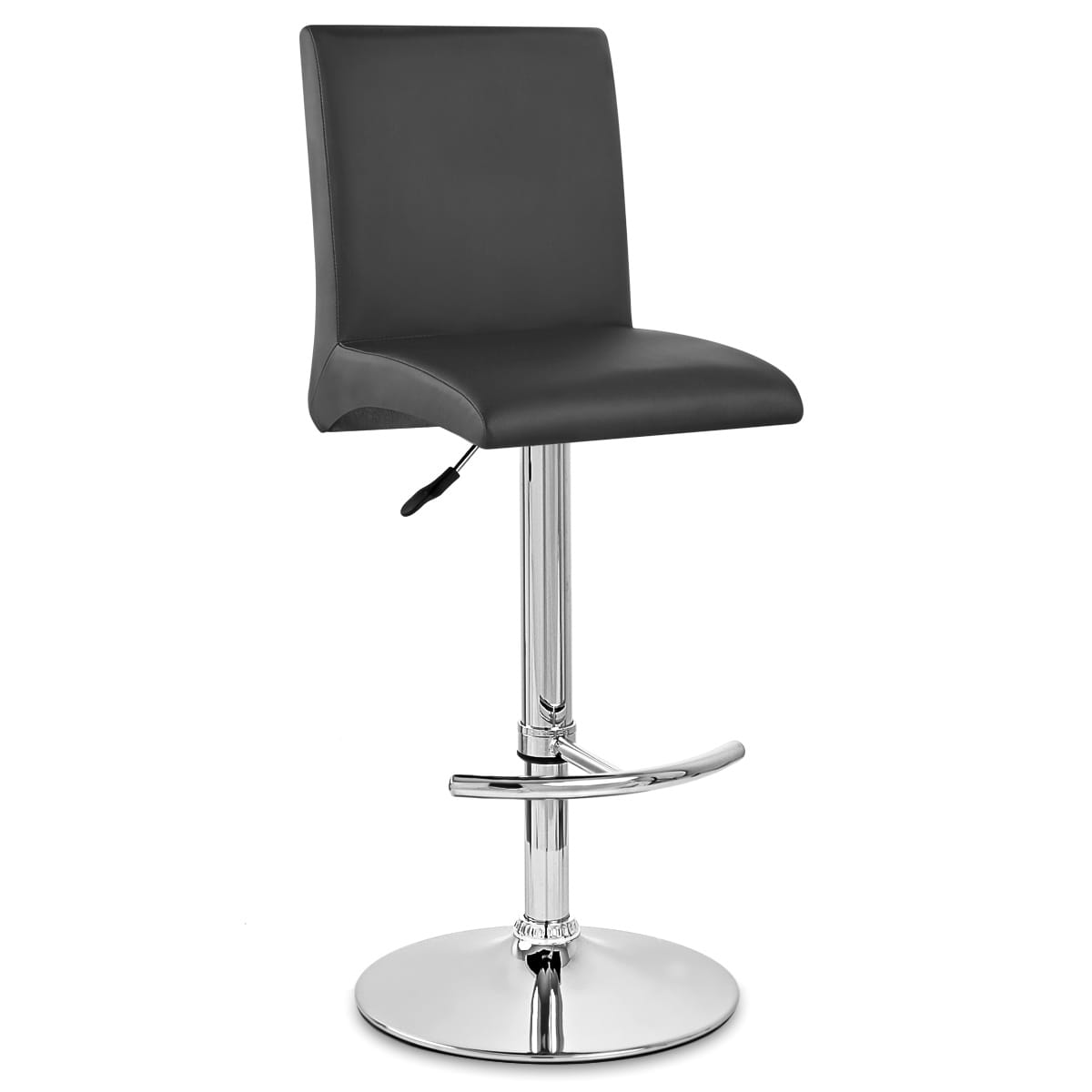 Taburete Polipiel Cromo - Deluxe High Back Negro