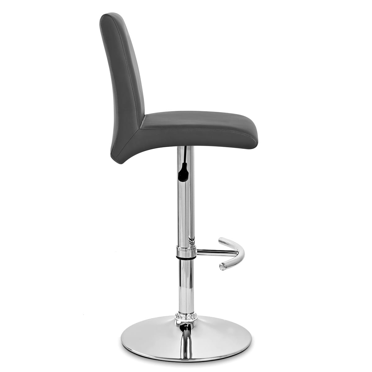 Taburete Polipiel Cromo - Deluxe High Back Negro