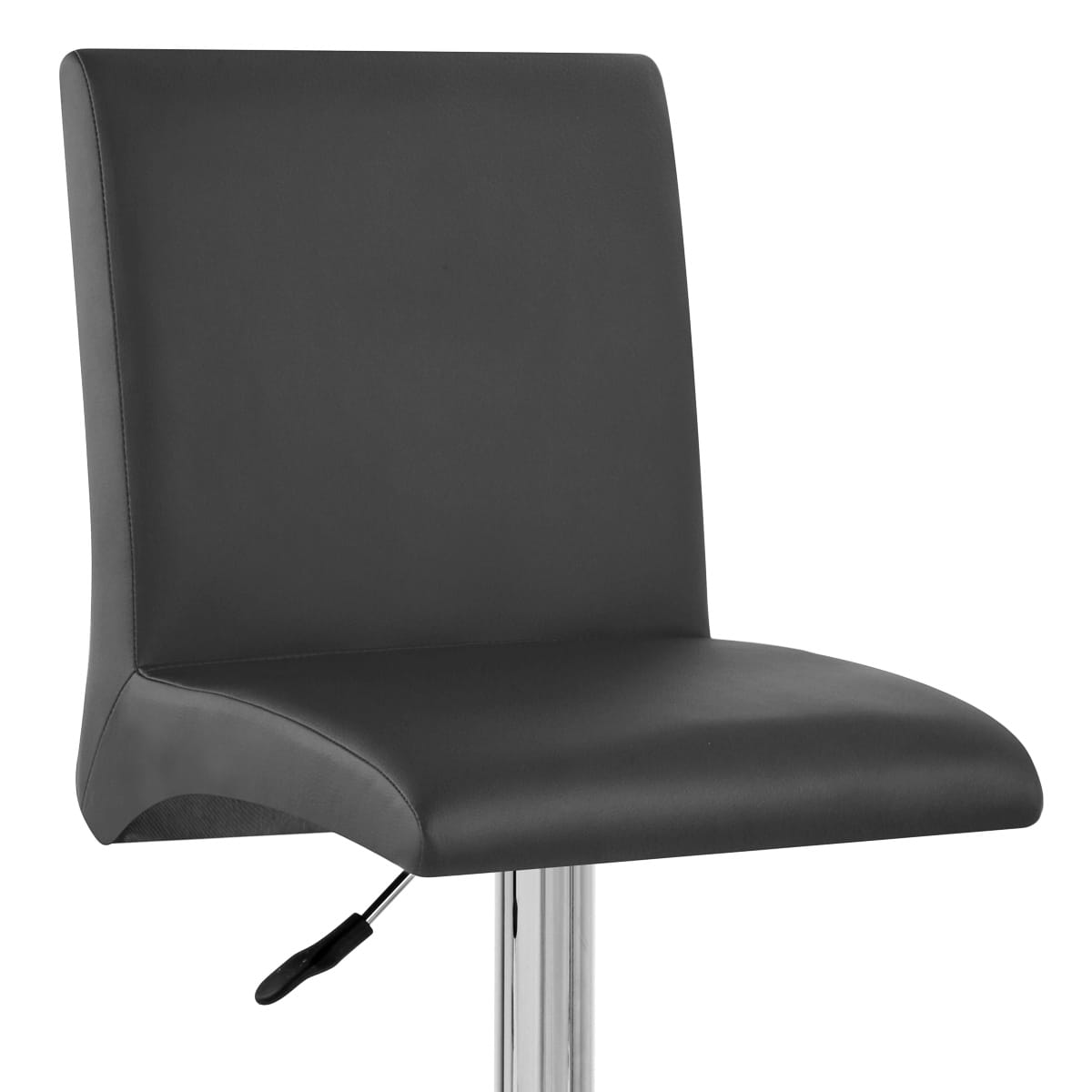 Taburete Polipiel Cromo - Deluxe High Back Negro