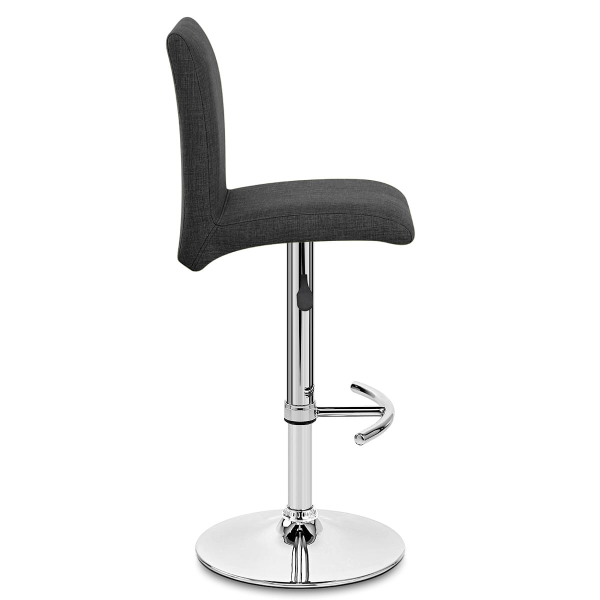 Taburete Tela Cromado - Deluxe High Back Gris