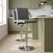 Taburete Polipiel Cromo - Deluxe High Back Gris