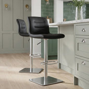 Taburete Cuero Auténtico Satinado - Paraíso Deluxe Gris