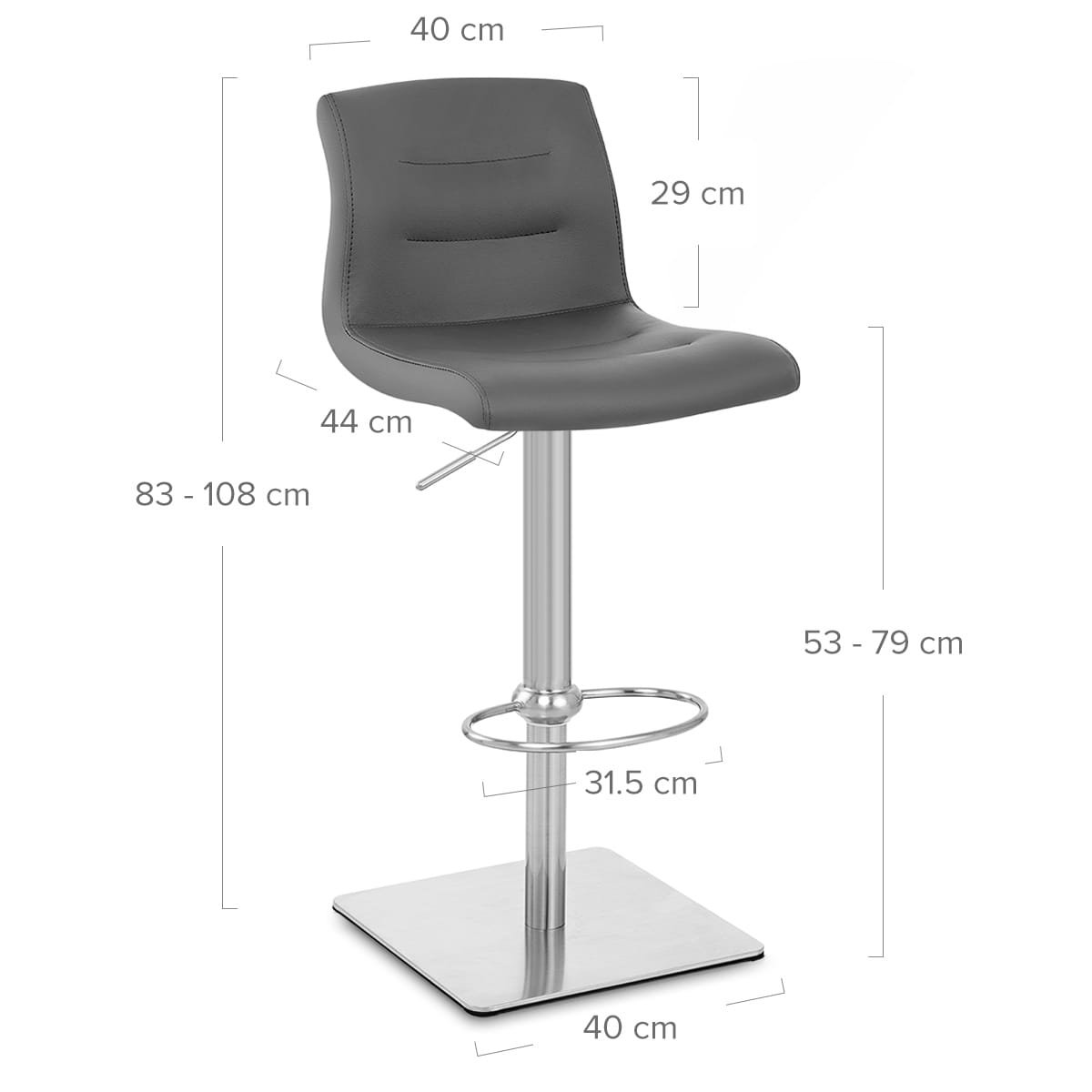 Taburete Cuero Auténtico Satinado - Paraíso Deluxe Negro