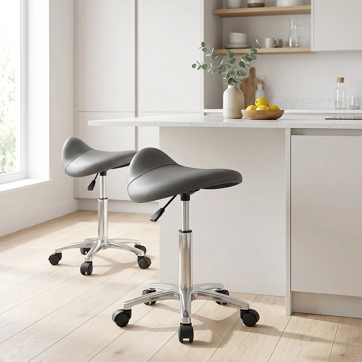 Sillín Polipiel Cromo - Saddle Deluxe Gris