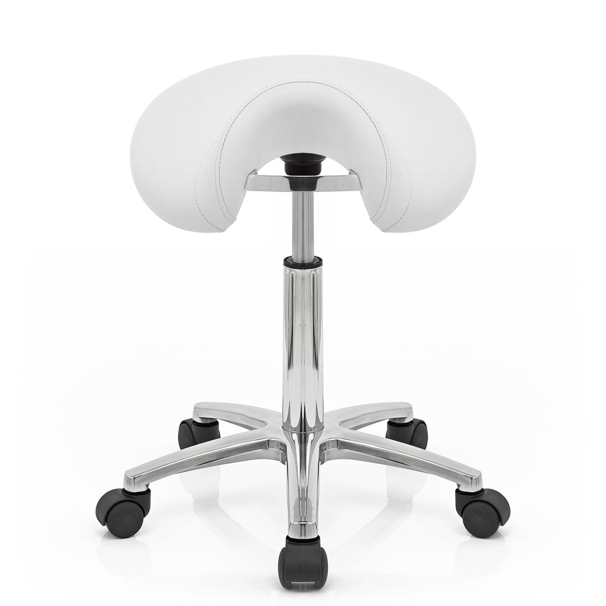 Sillín Polipiel Cromo - Saddle Deluxe Blanco