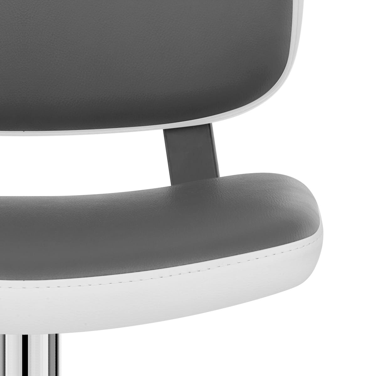 Taburete Polipiel Cromado - Edge Gris
