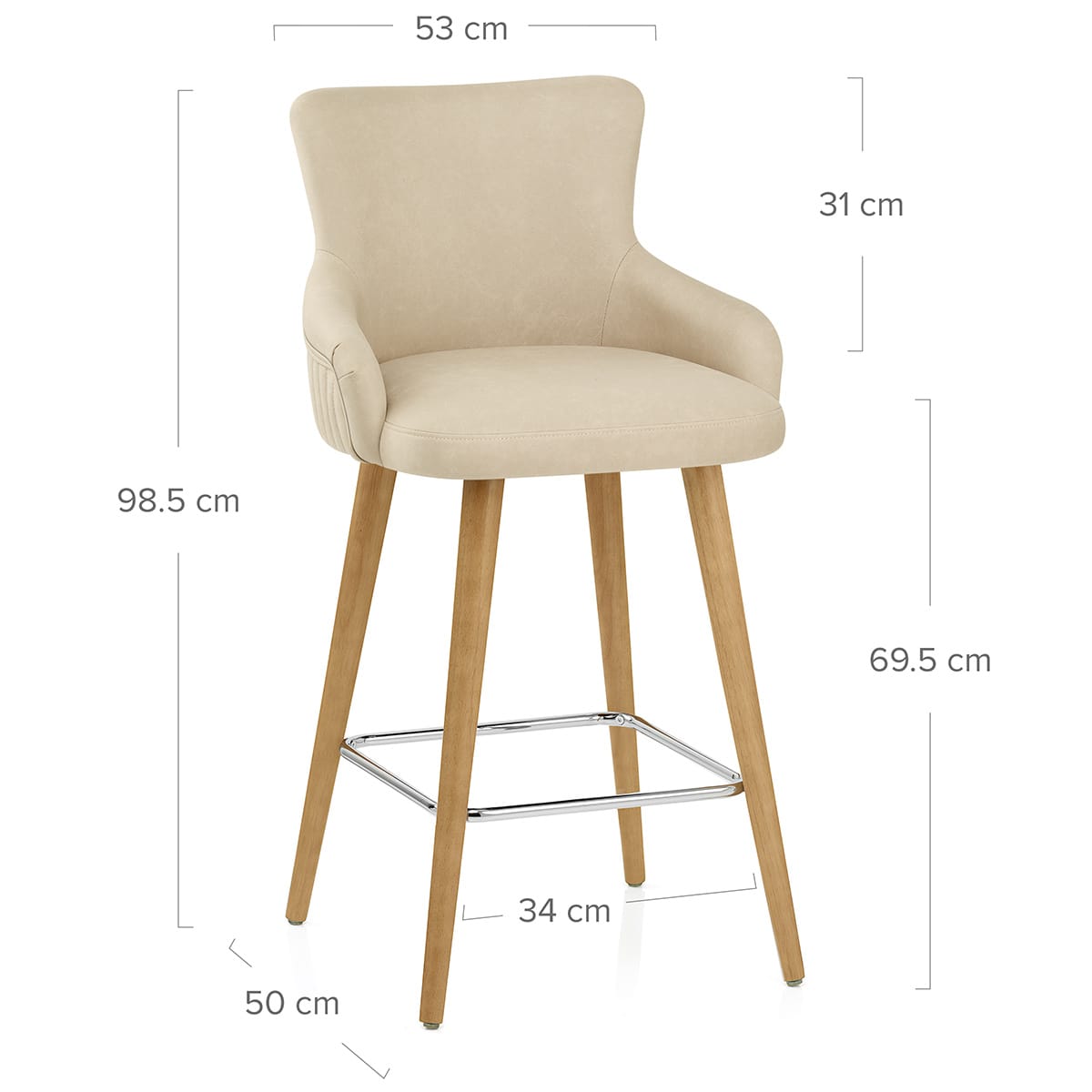 Taburete Sintético Madera - Diablo Crema