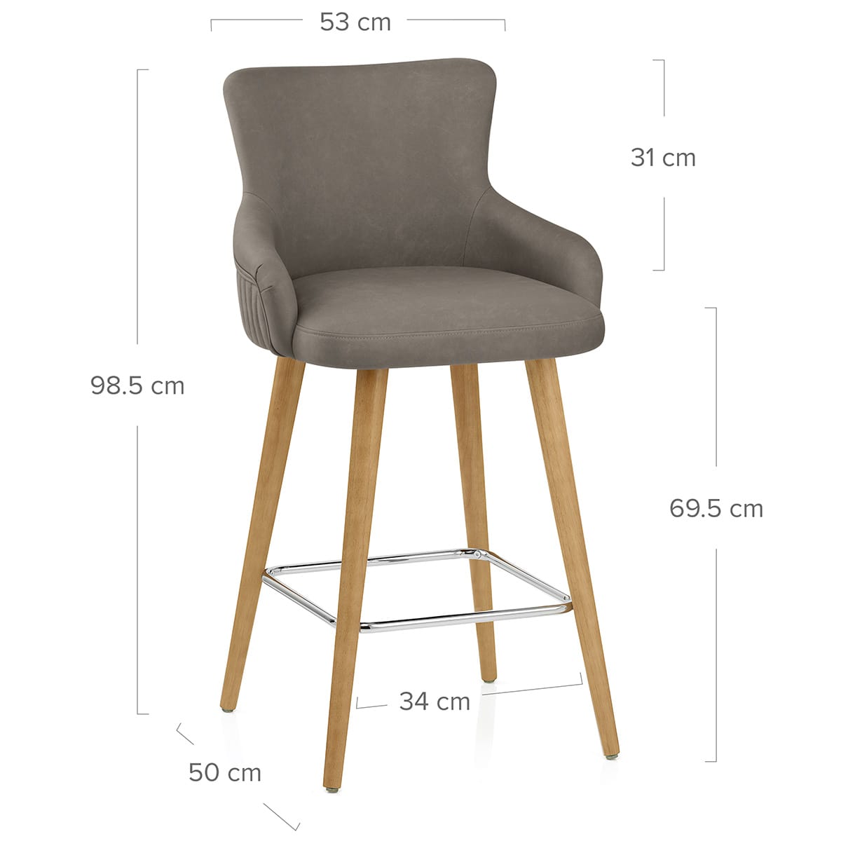 Taburete Sintético Madera - Diablo Gris