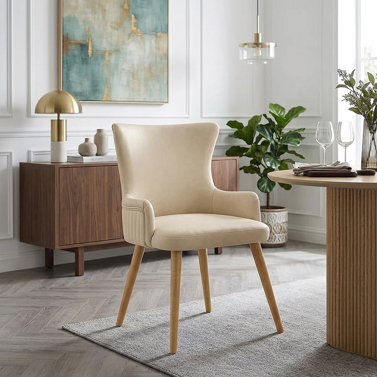 Silla Sintético Madera - Diablo Crema