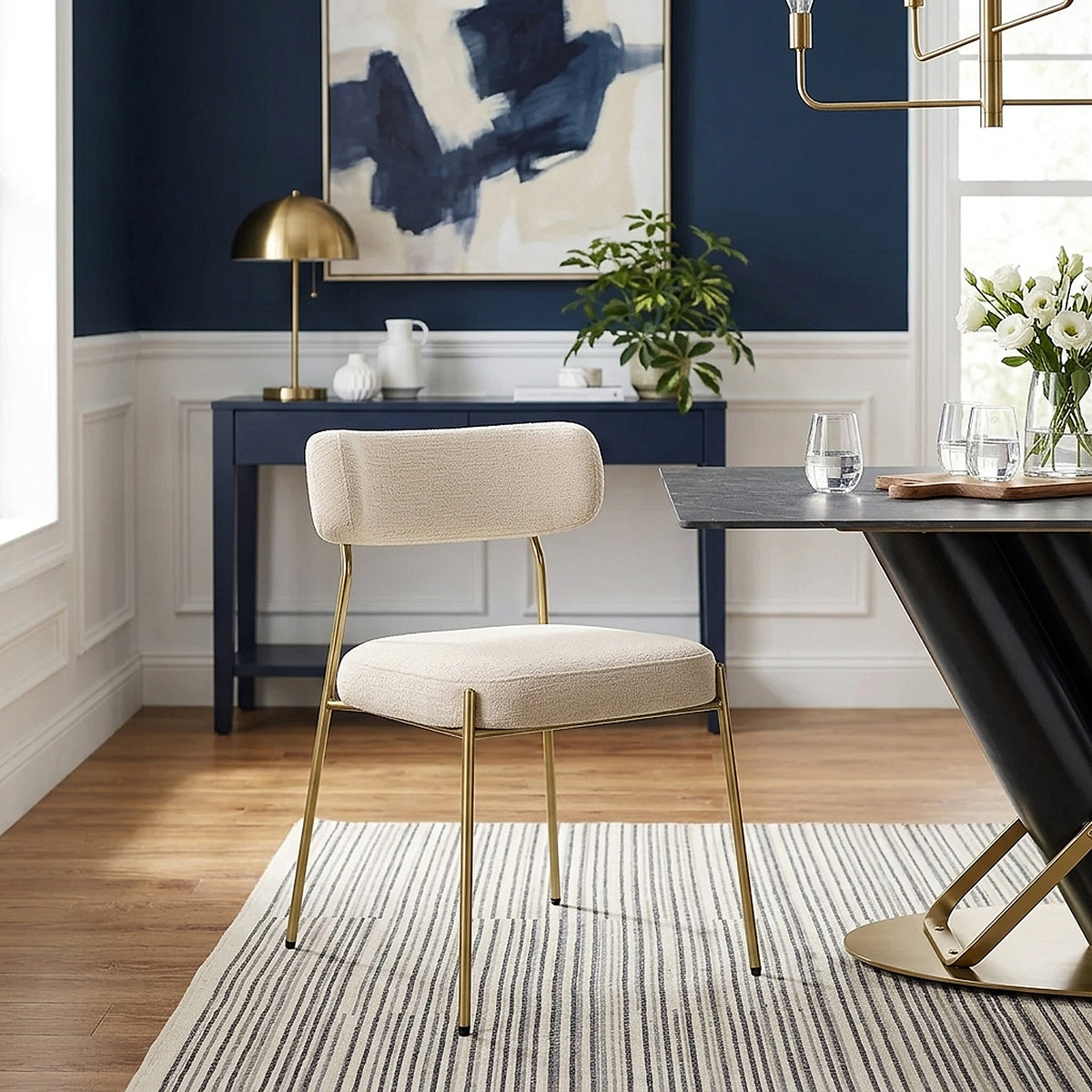 Silla Tela Oro - Diana Crema
