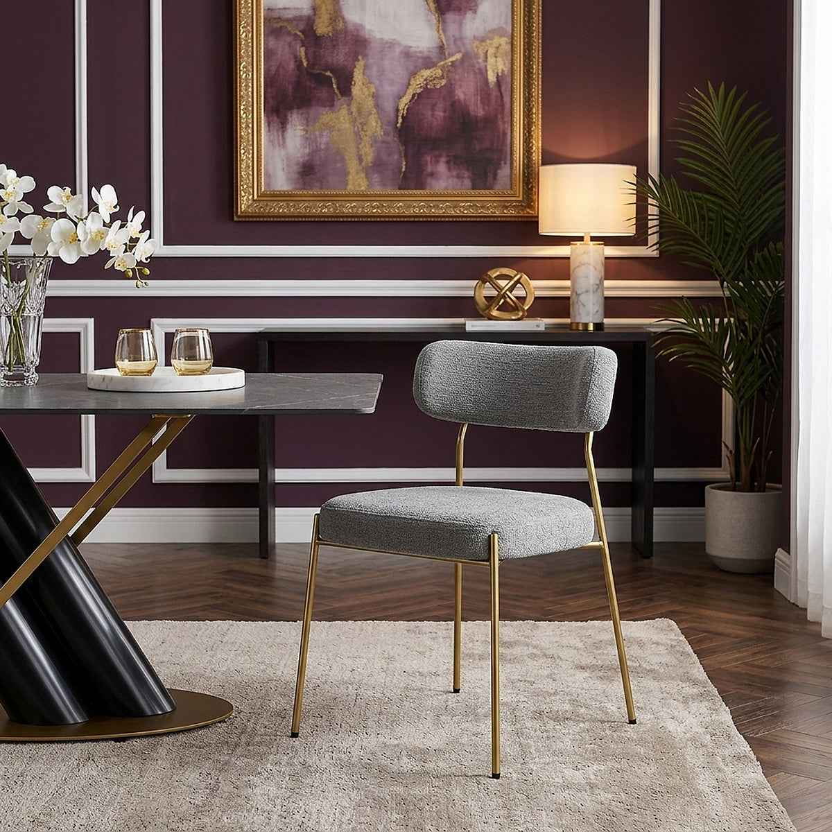 Silla Tela Oro - Diana Gris