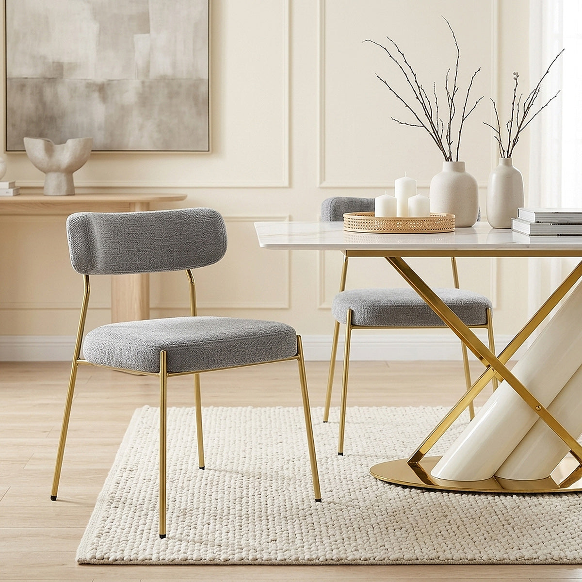 Silla Tela Oro - Diana Gris