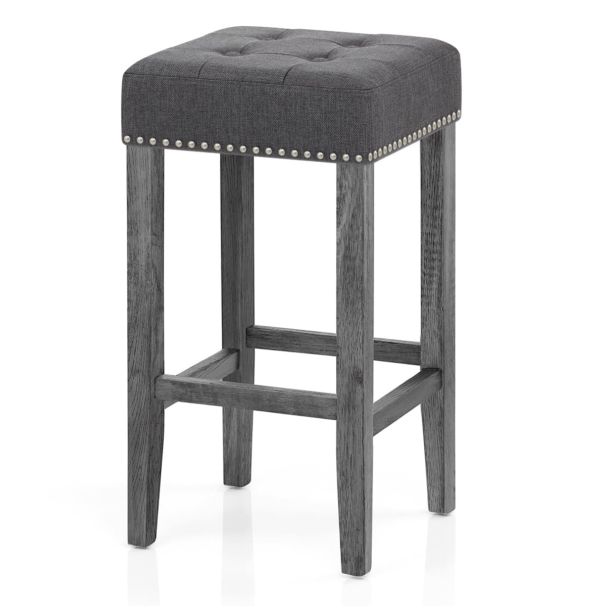 Banqueta Tela Madera - Dove Gris Oscuro