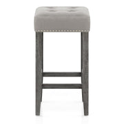 Banqueta Terciopelo Madera - Dove Gris