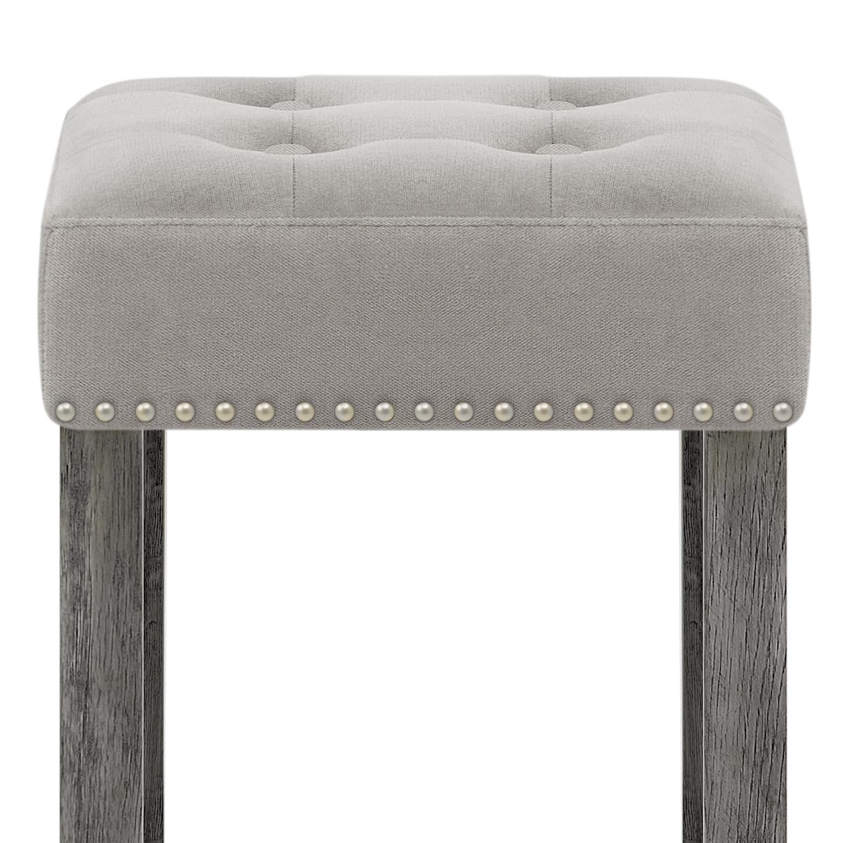 Banqueta Terciopelo Madera - Dove Gris