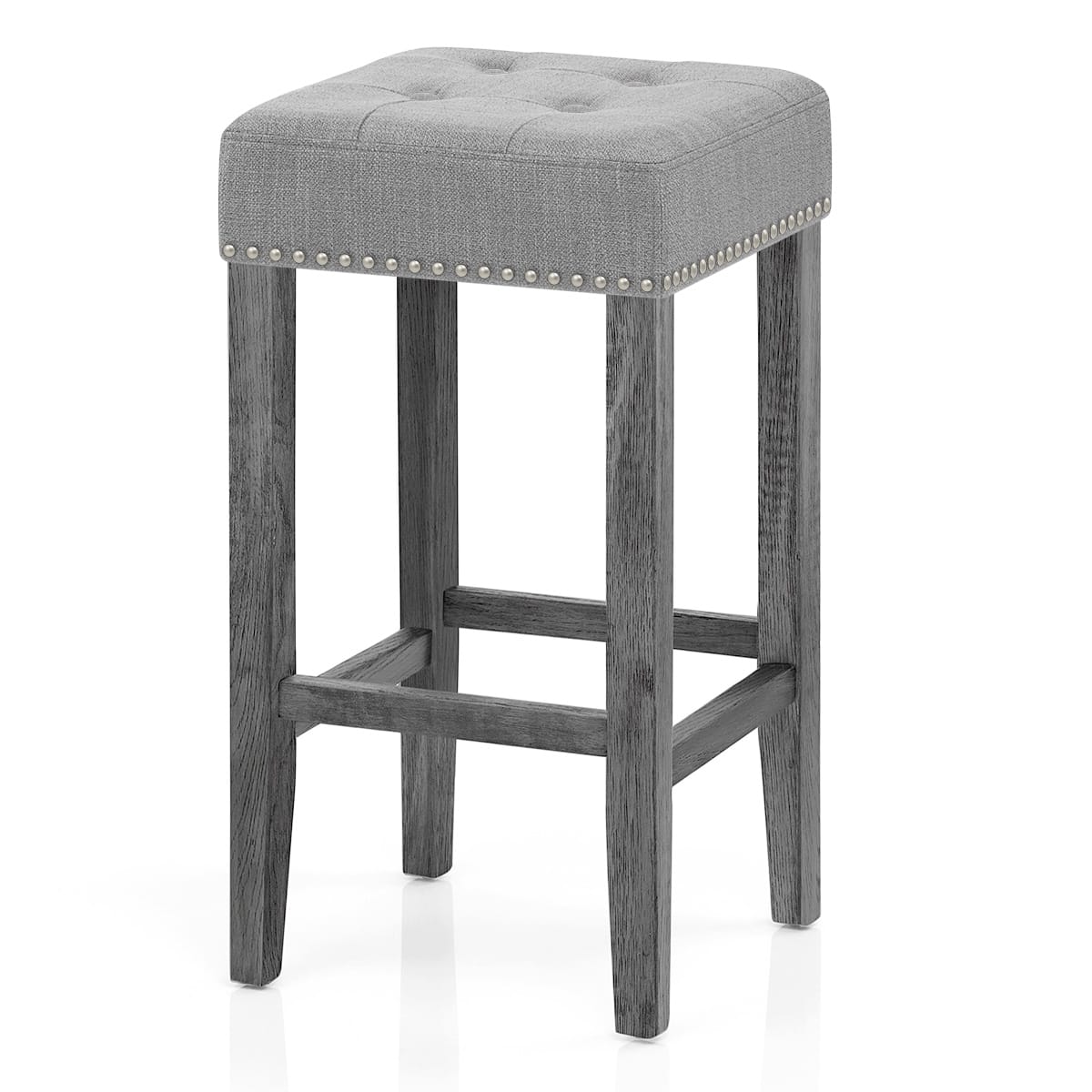 Banqueta Tela Madera - Dove Gris