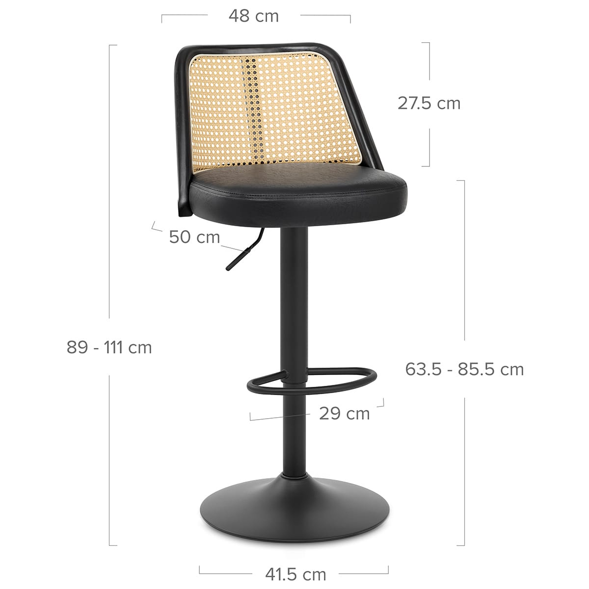 Taburete Polipiel - Drew Negro