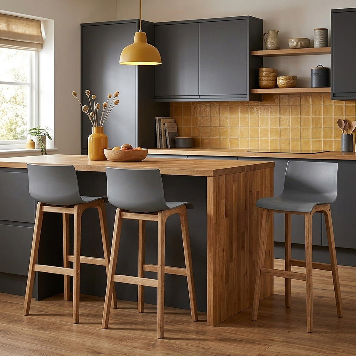 Taburete Madera Resina - Drift ABS Gris Oscuro