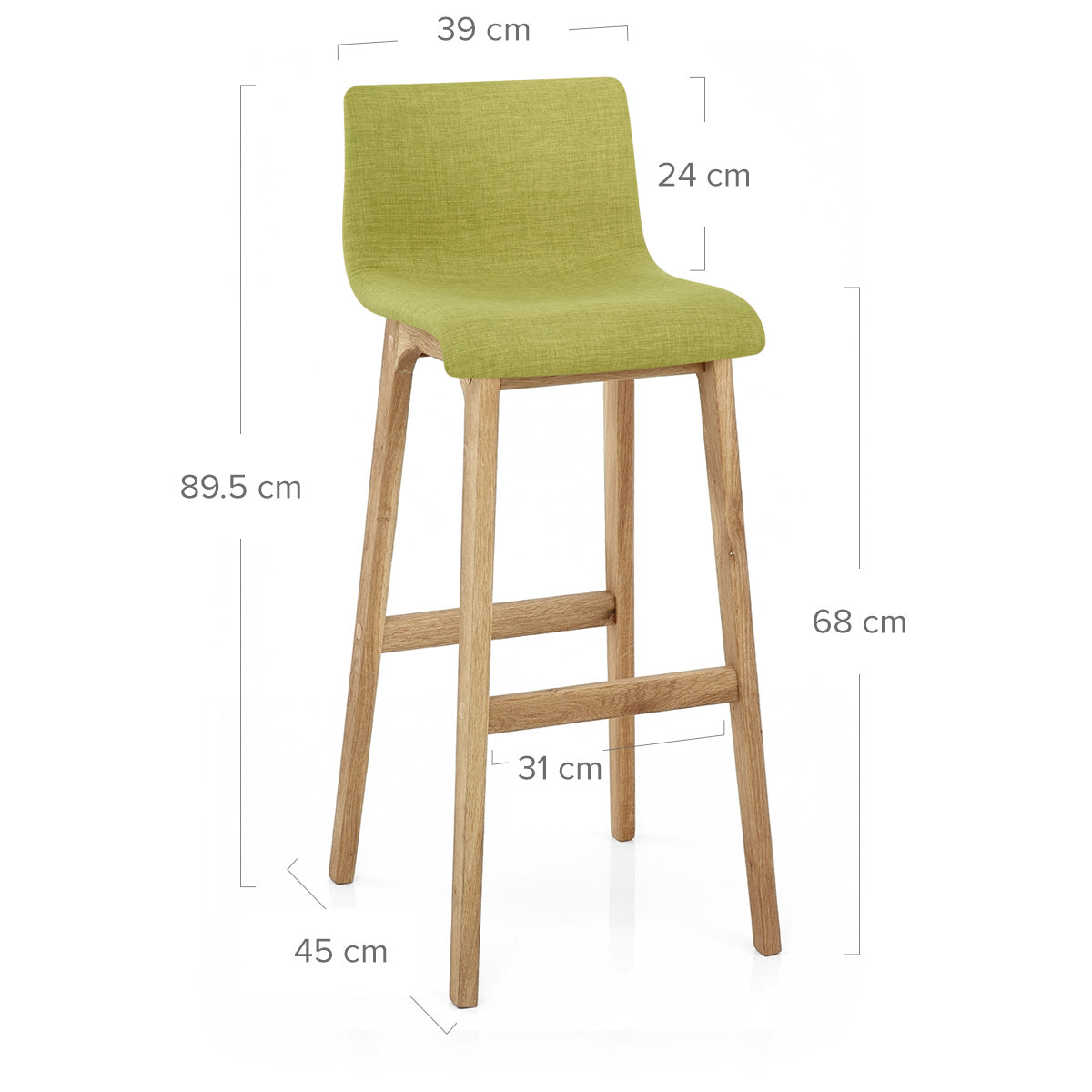 Taburete Madera Tela - Drift Verde