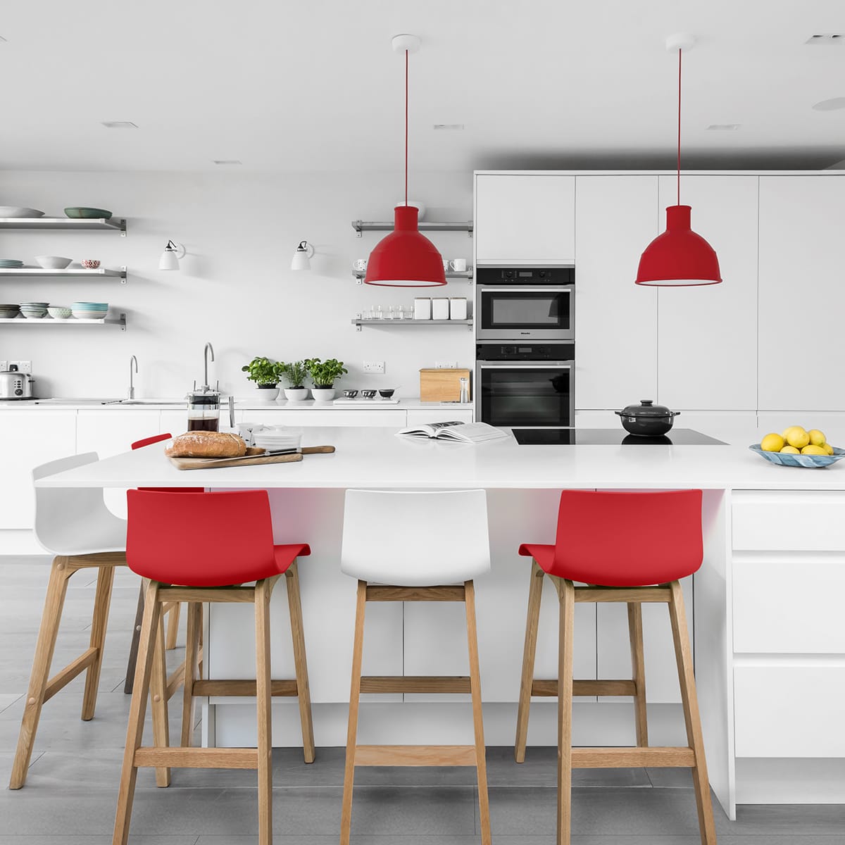 Taburete Madera Resina - Drift ABS Rojo