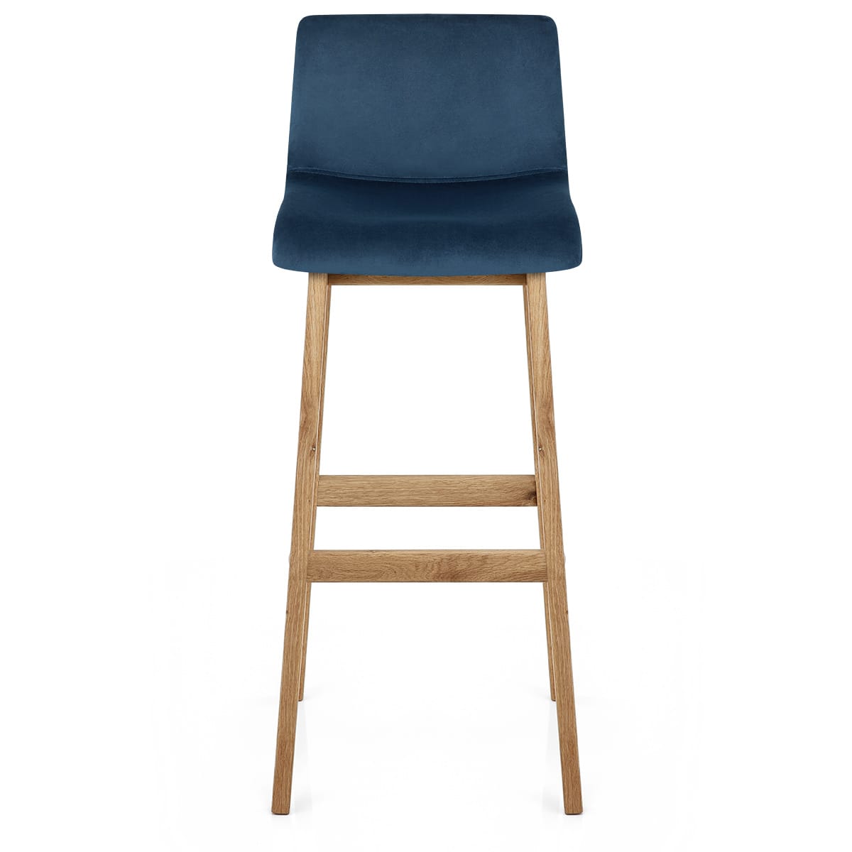 Taburete Madera Terciopelo  - Drift Azul