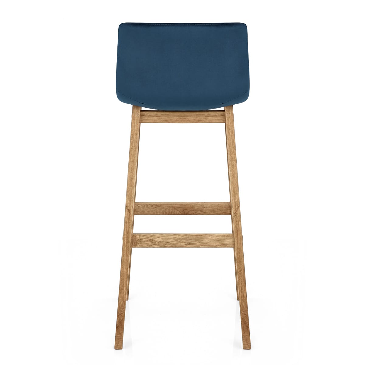 Taburete Madera Terciopelo  - Drift Azul