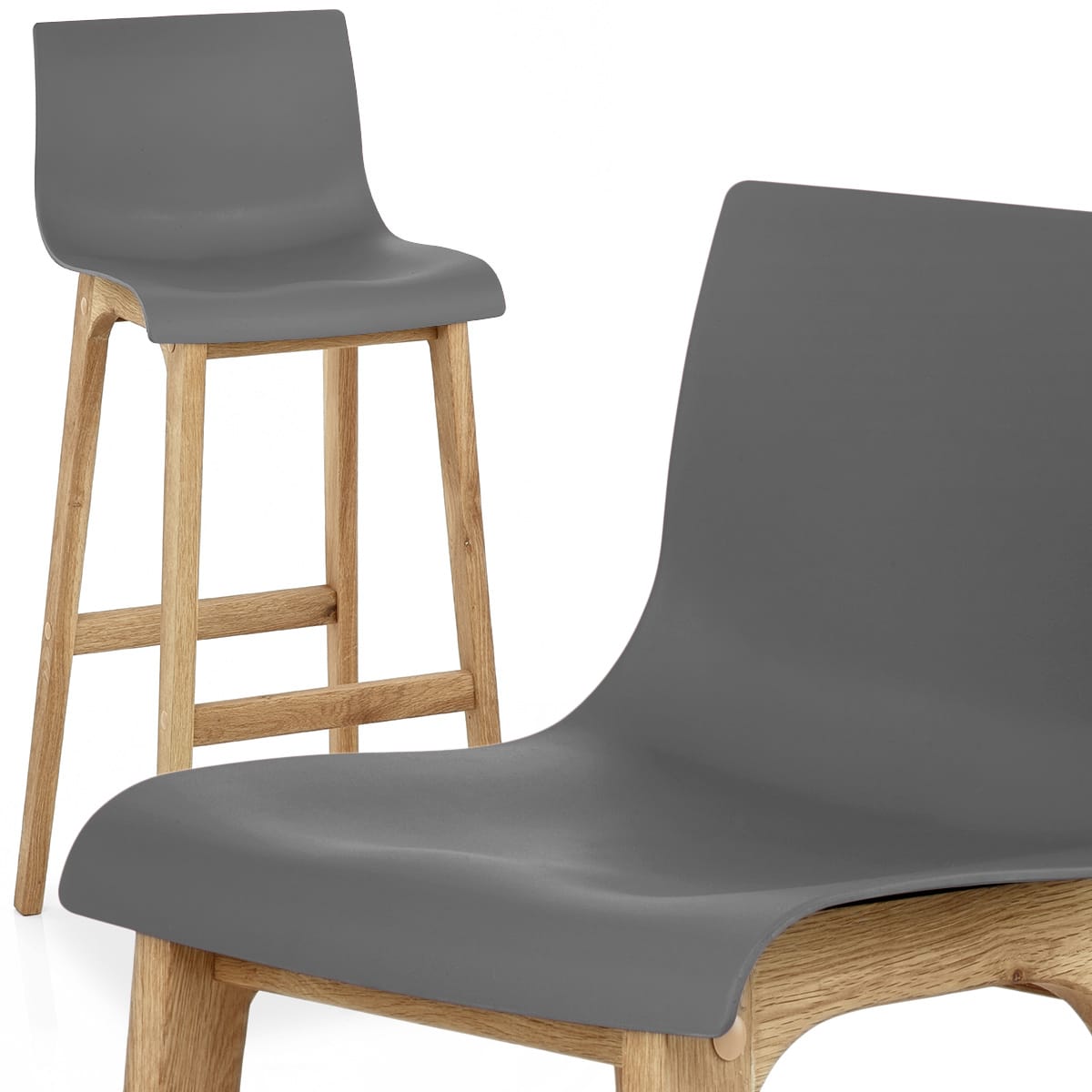 Taburete Madera Resina - Drift ABS Gris Oscuro