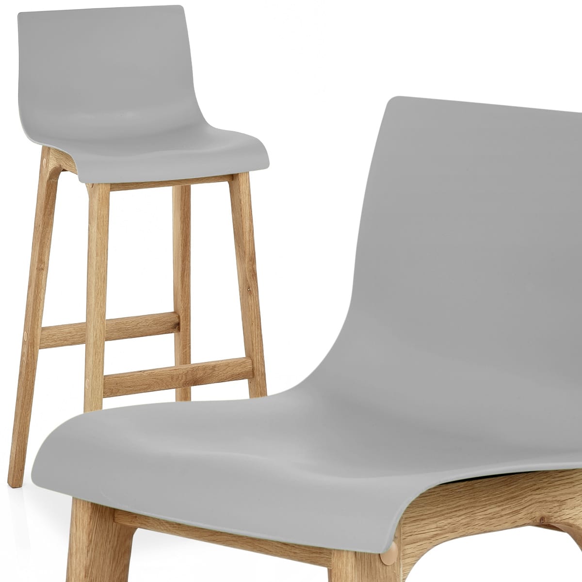 Taburete Madera Resina - Drift ABS Gris