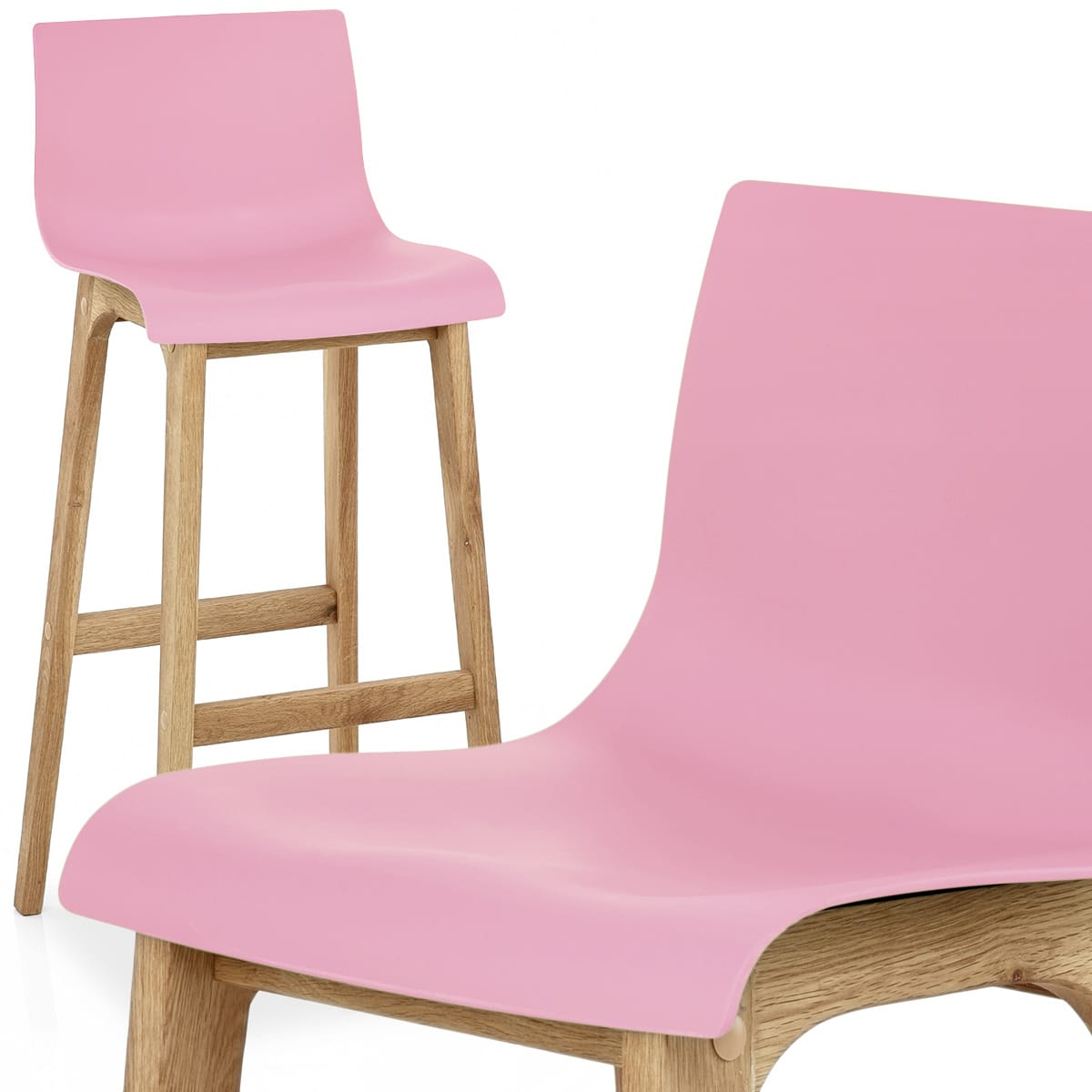Taburete Madera Resina - Drift ABS Rosa