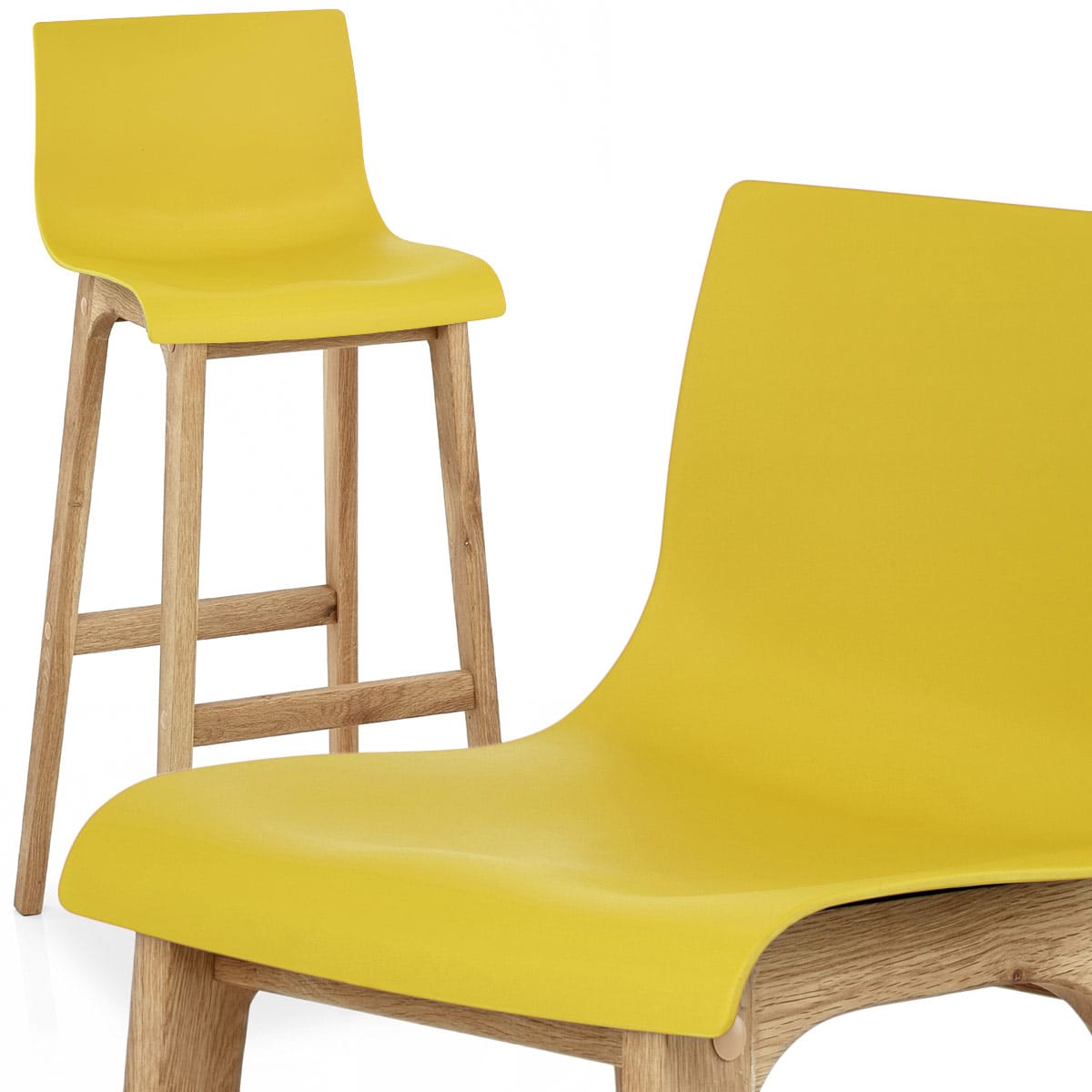 Taburete Madera Resina - Drift ABS Amarillo