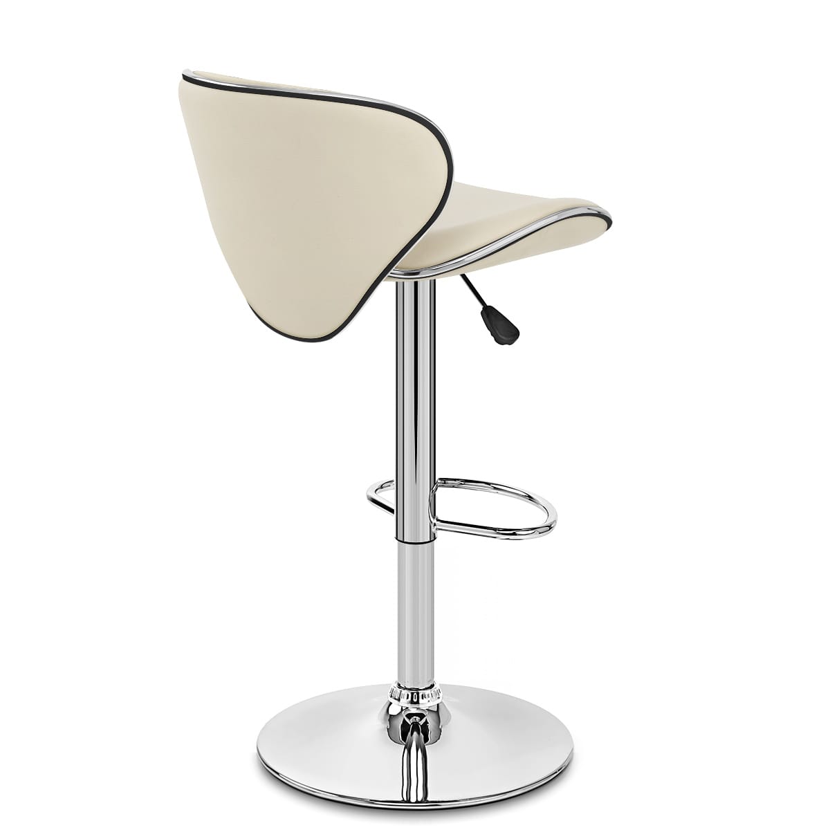 Taburete Polipiel Cromo - Félix Crema