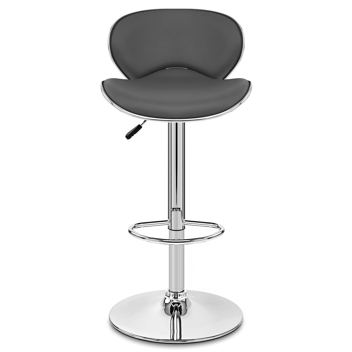 Taburete Polipiel Cromo - Félix Gris