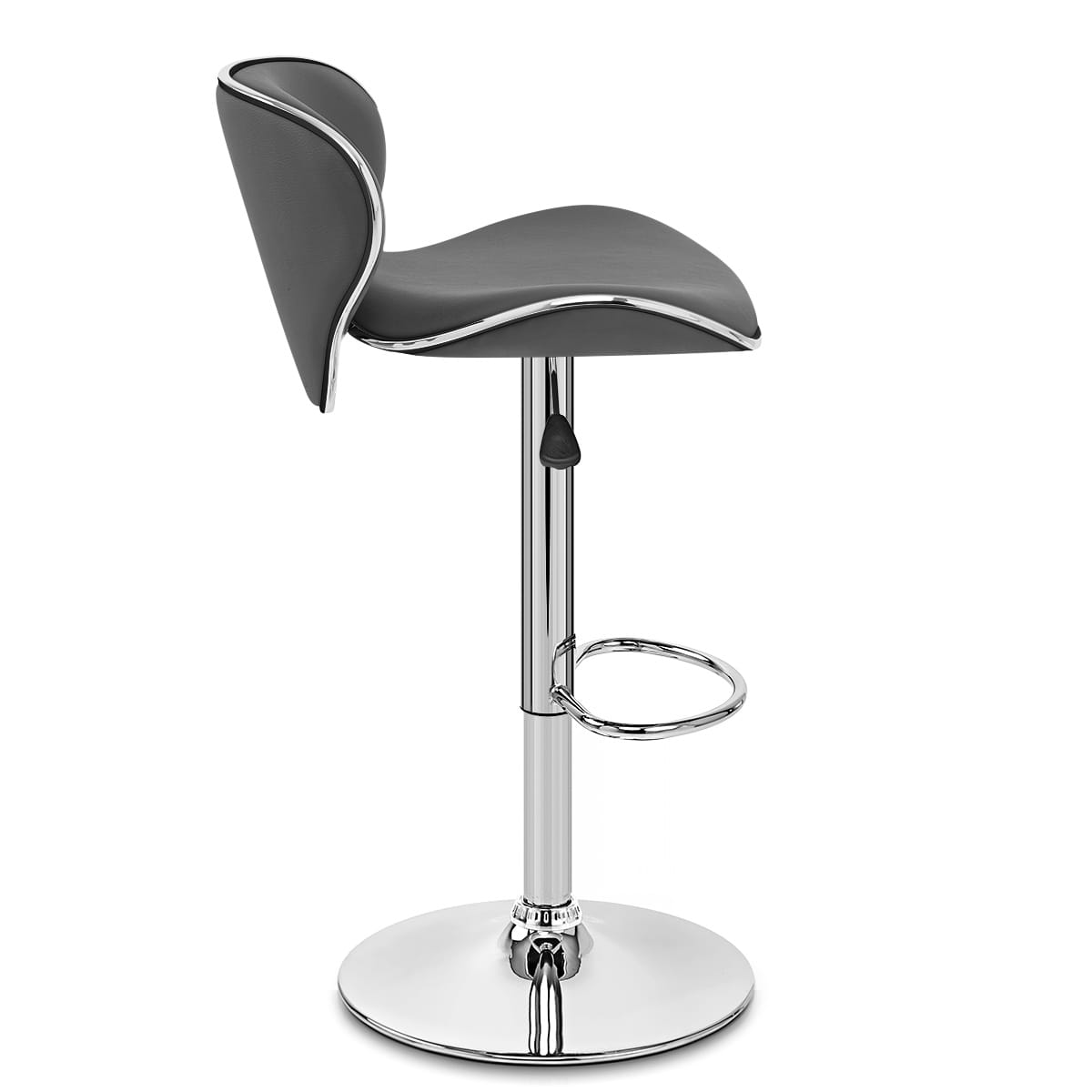 Taburete Polipiel Cromo - Félix Gris