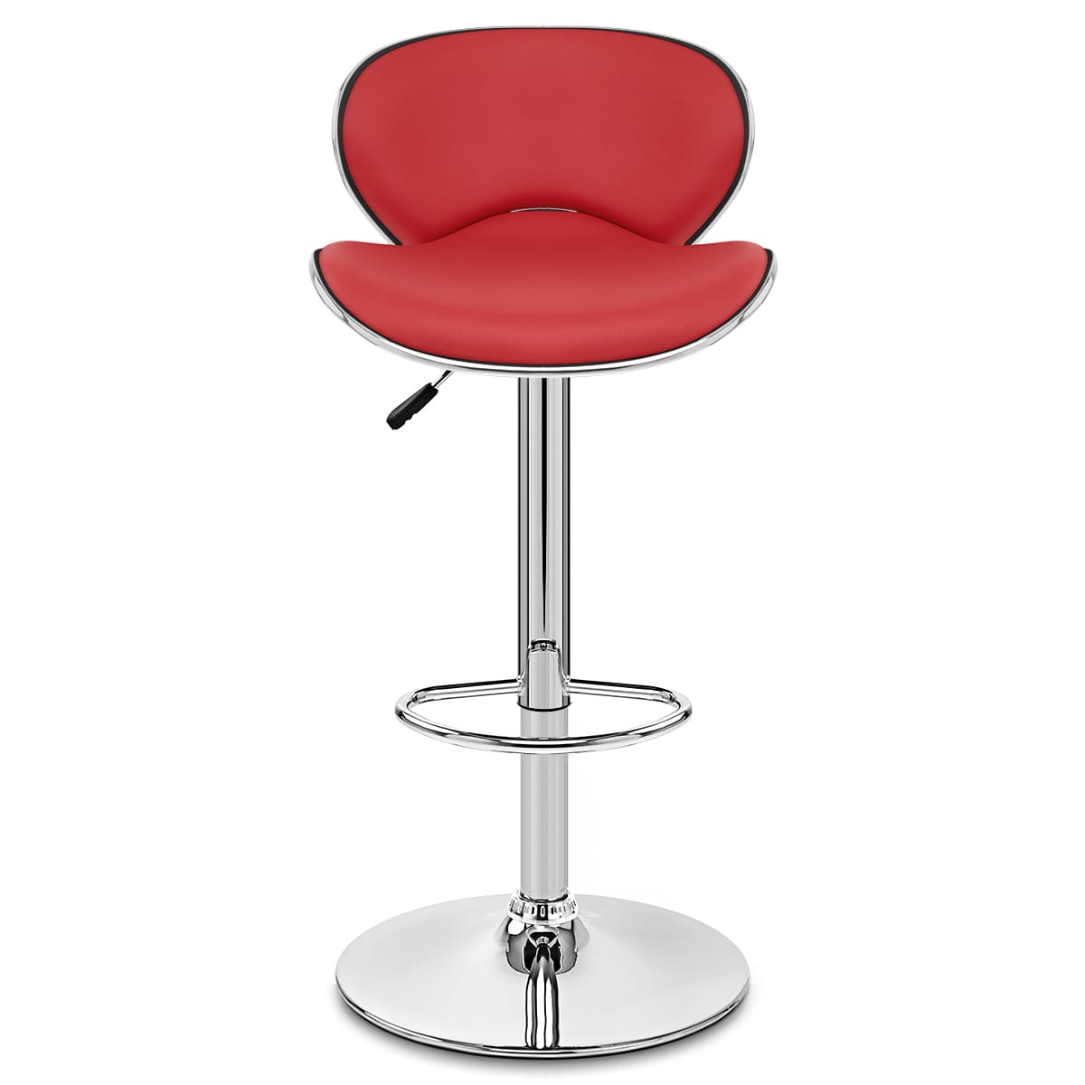 Taburete Polipiel Cromo - Félix Rojo