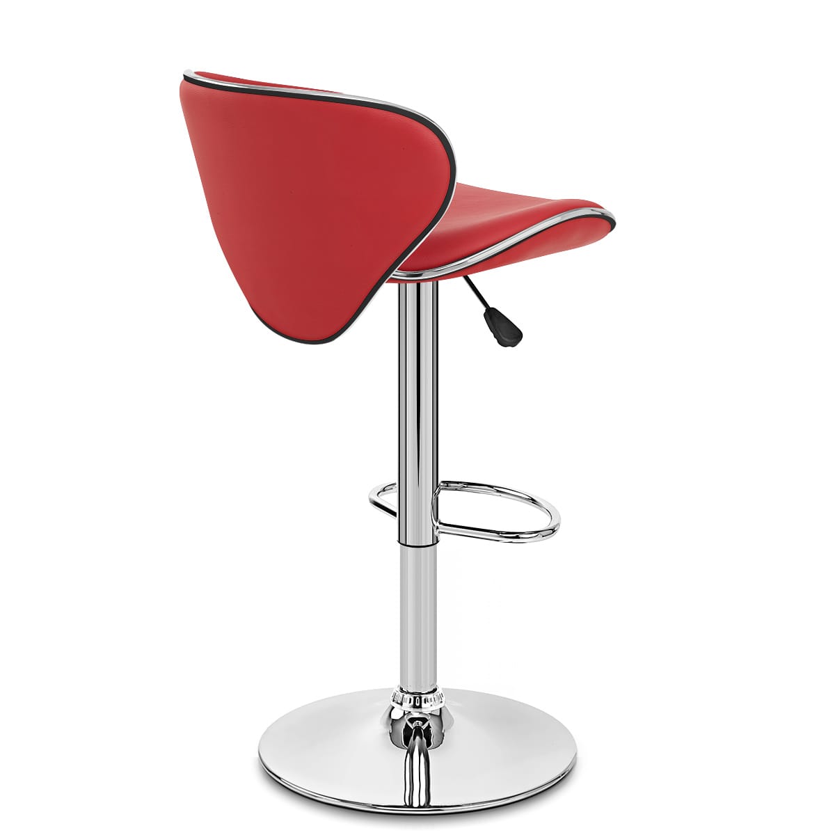 Taburete Polipiel Cromo - Félix Rojo