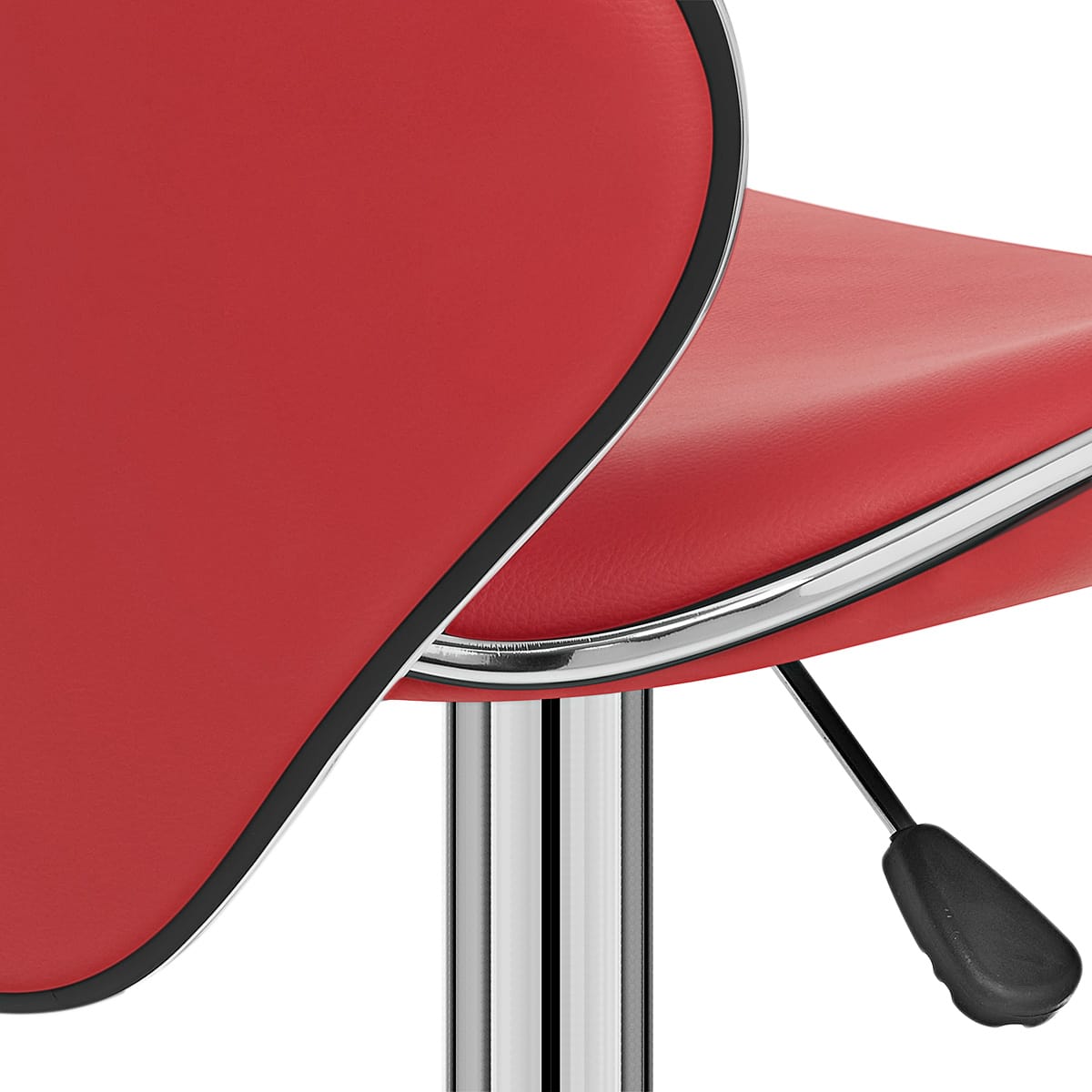 Taburete Polipiel Cromo - Félix Rojo