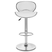 Taburete Polipiel Cromo - Félix Blanco