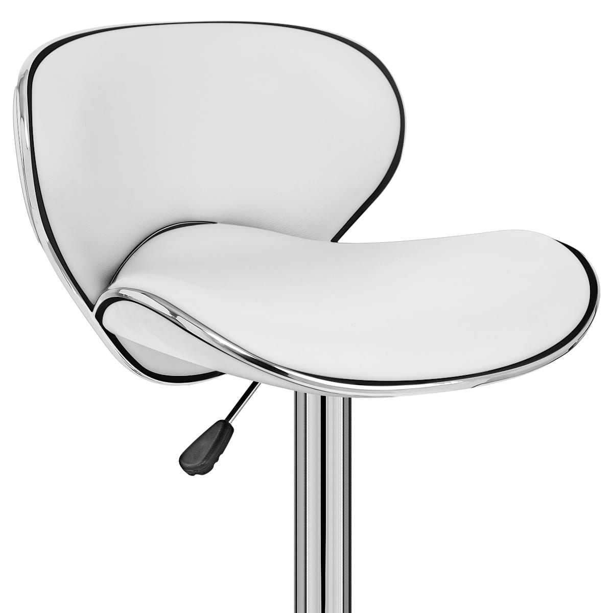 Taburete Polipiel Cromo - Félix Blanco