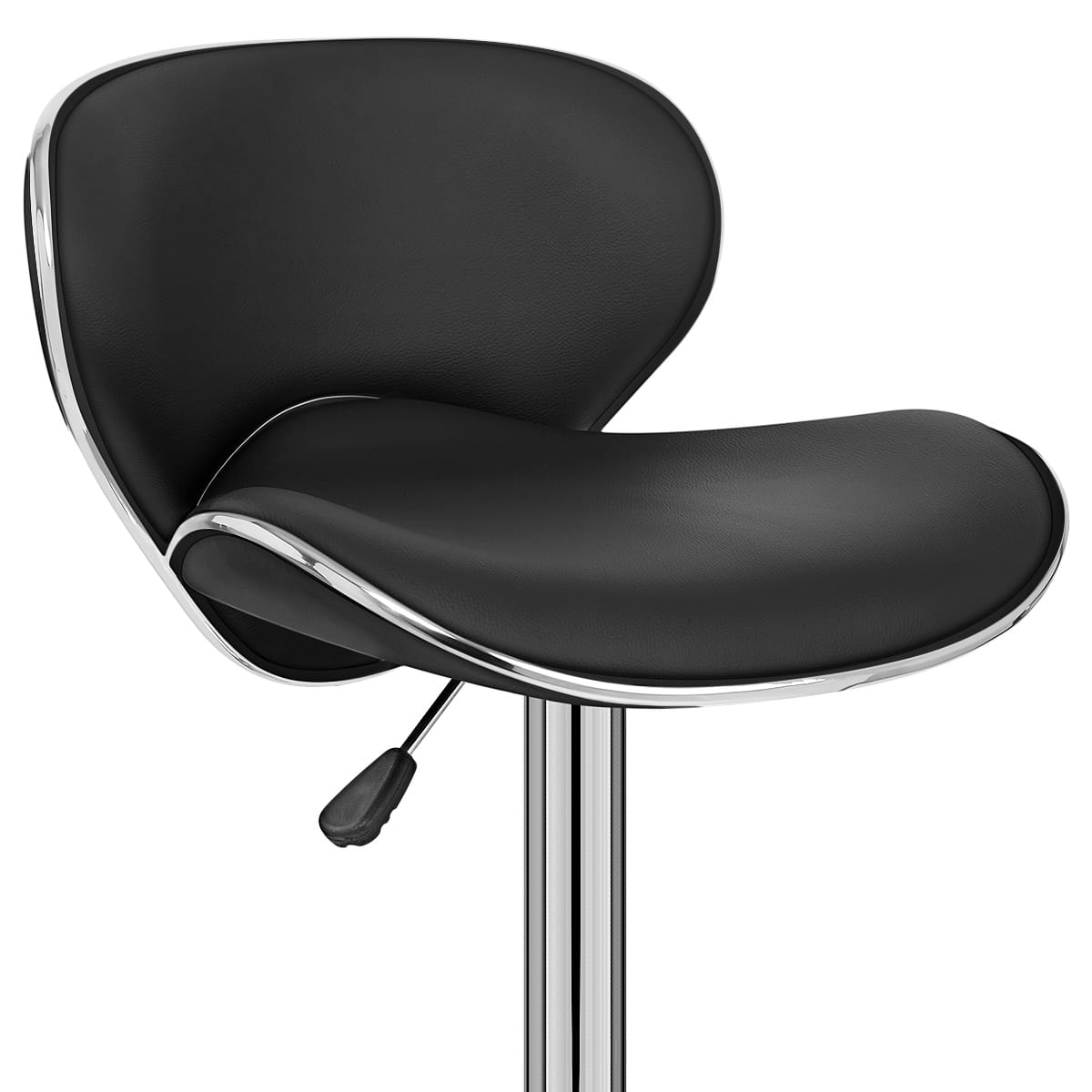 Taburete Polipiel Cromo - Félix Negro