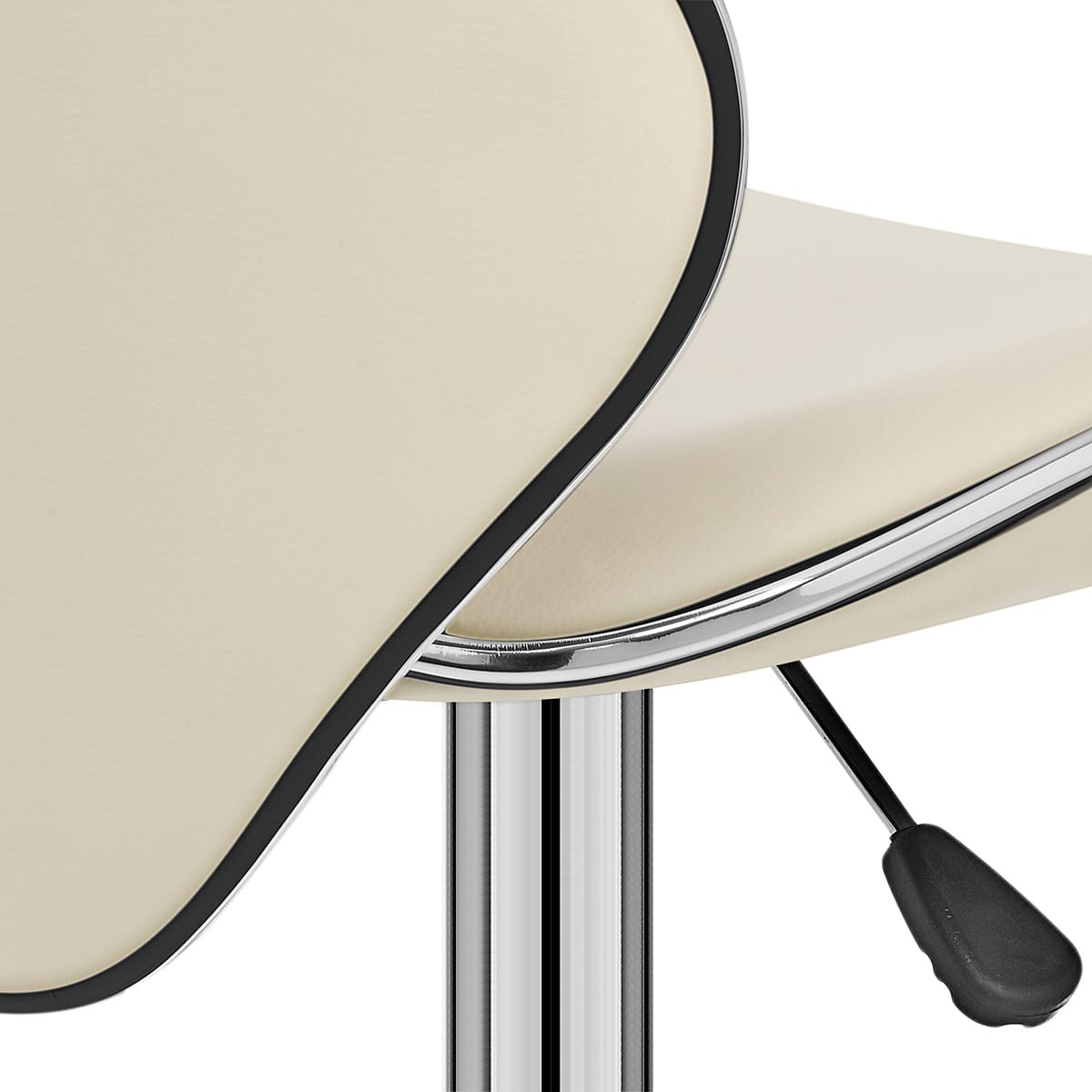 Taburete Polipiel Cromo - Félix Crema