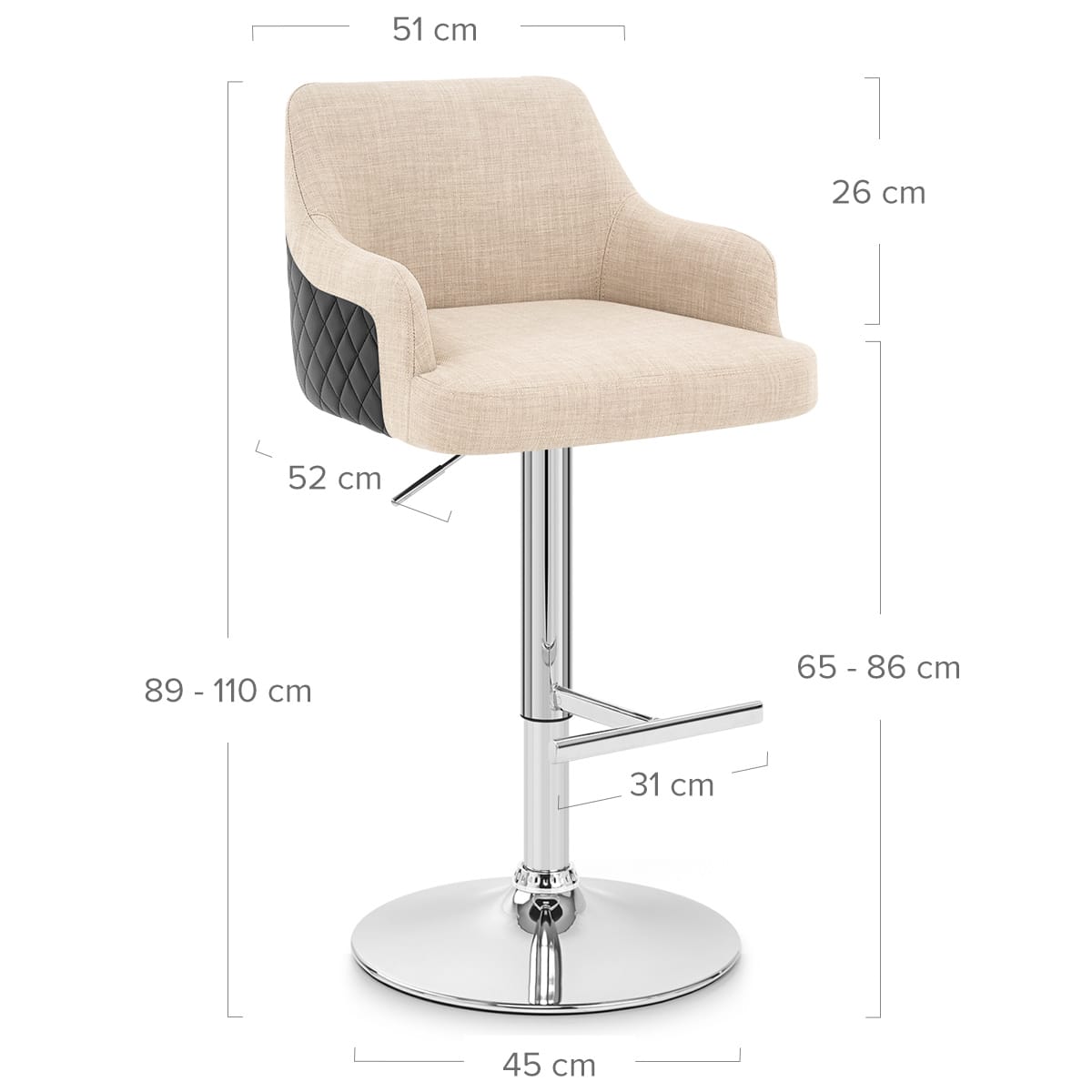 Dylan BS PU + Fabric Crema