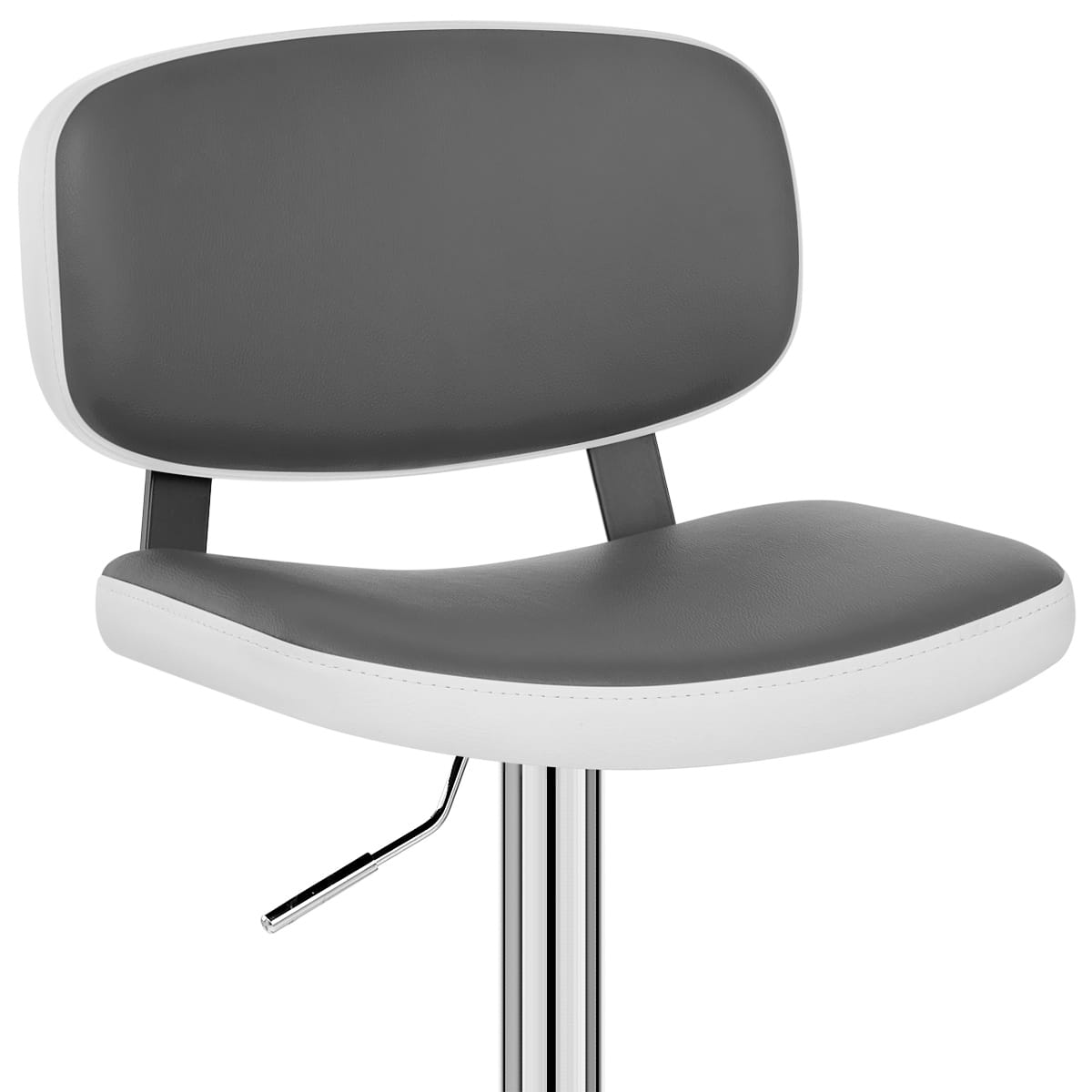 Taburete Polipiel Cromado - Edge Gris