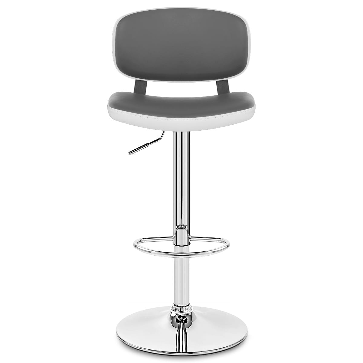 Taburete Polipiel Cromado - Edge Gris