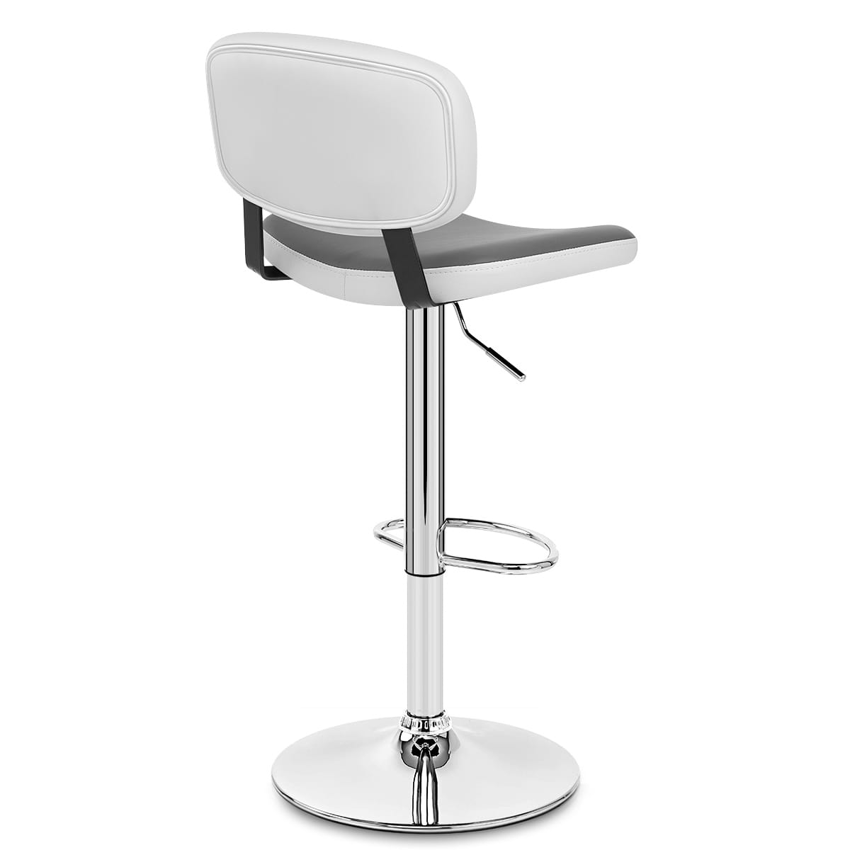 Taburete Polipiel Cromado - Edge Gris