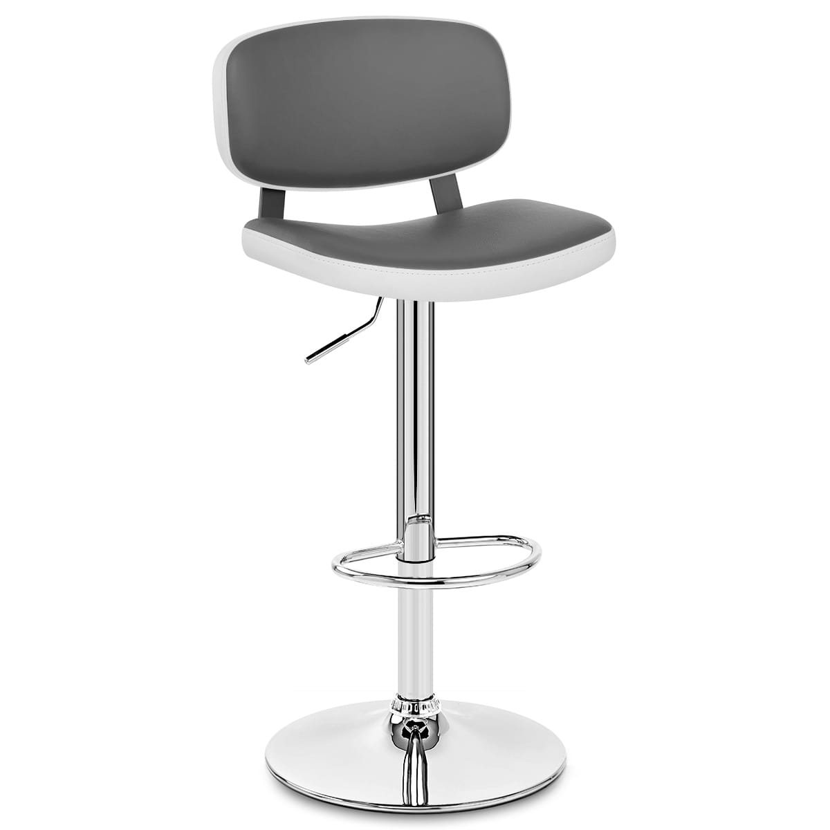 Taburete Polipiel Cromado - Edge Gris