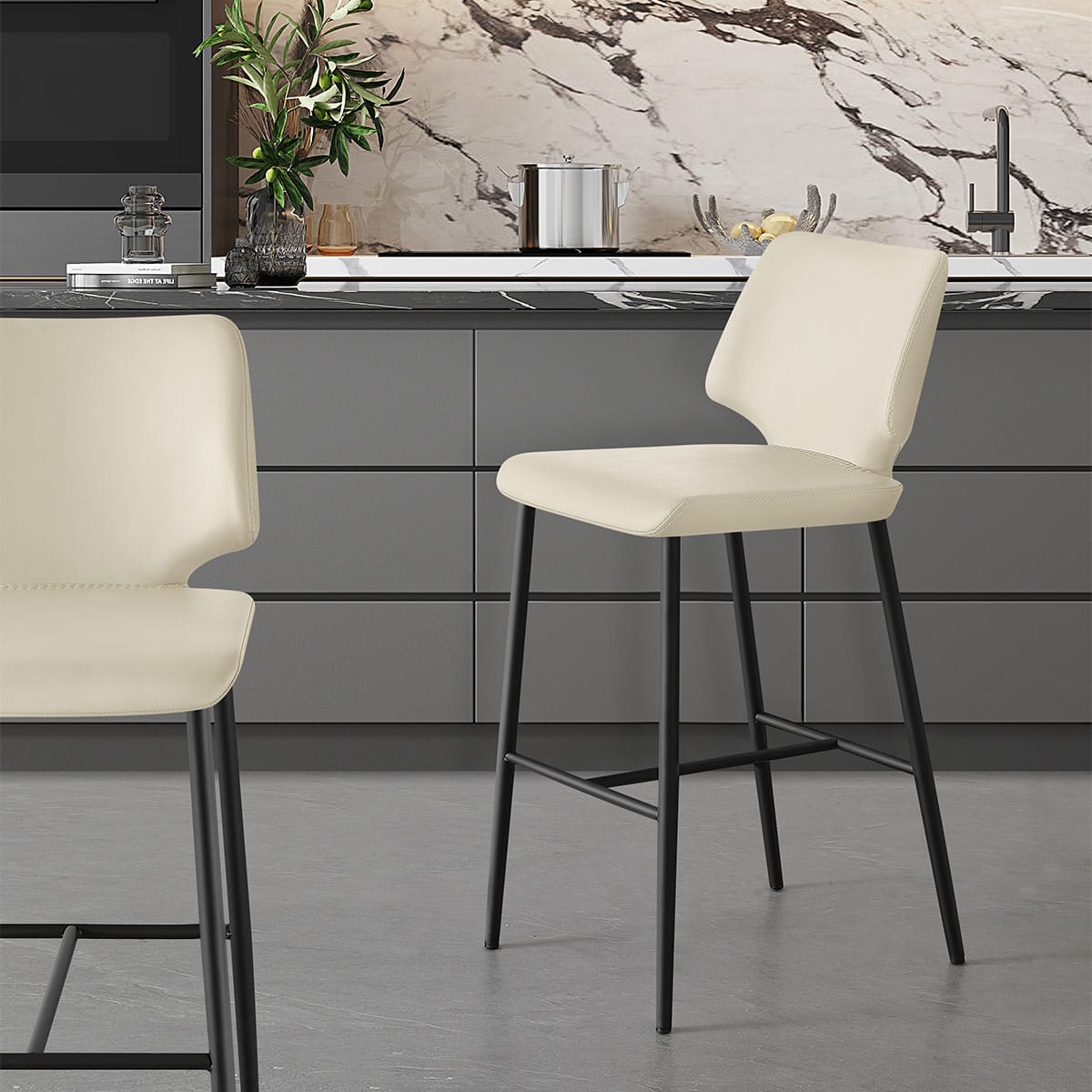 Taburete Sintético - Elan Crema