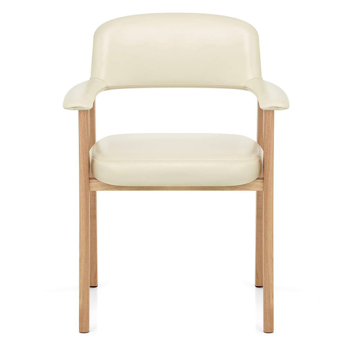 Silla Cuero Auténtico Roble - Elba Crema